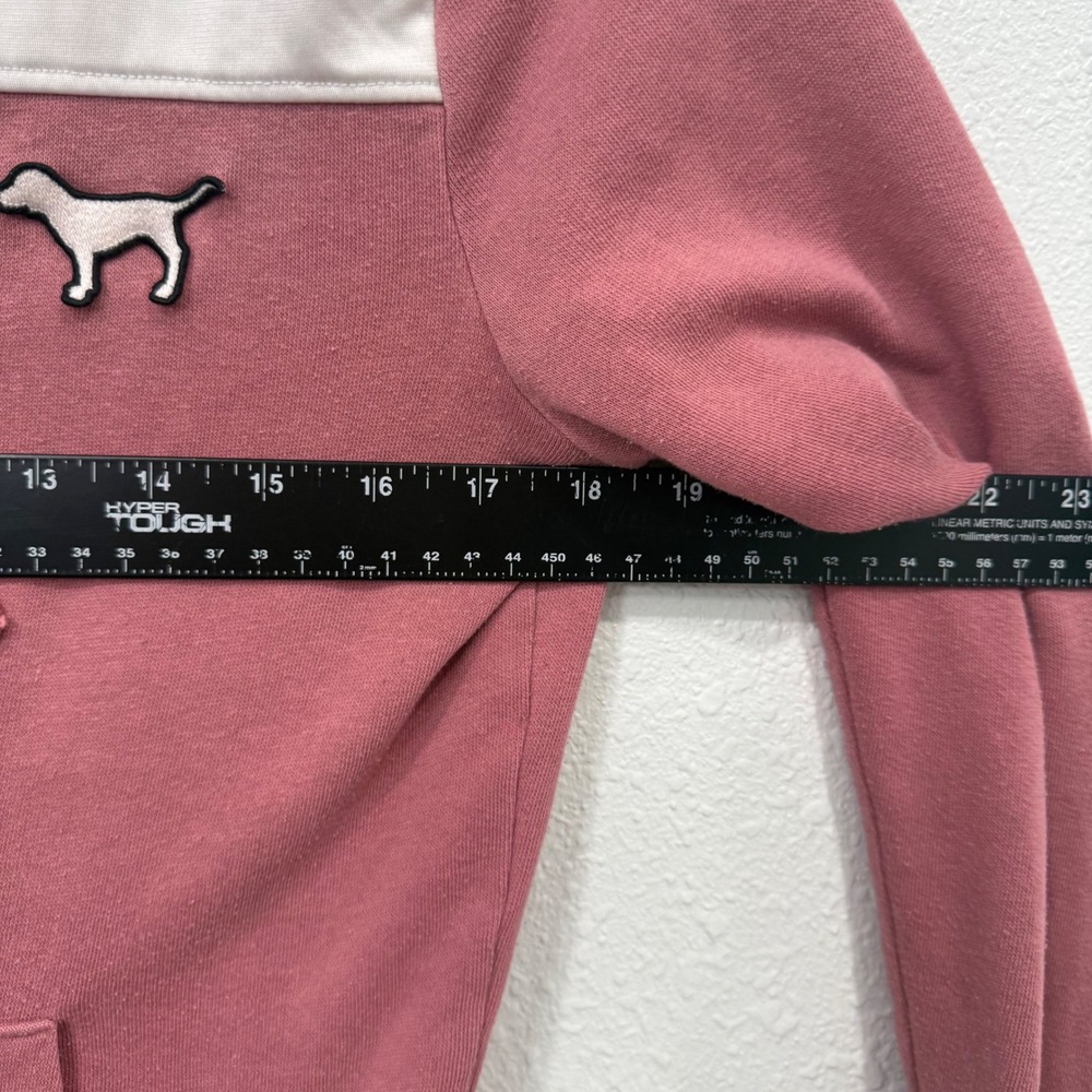 Pink Victoria's Secret Full Zip Hoodie Mauve White Floral Logo XS - Picture 5 of 8
